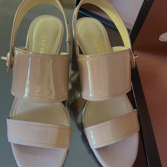 Coach Marla Patent Slingback Heels – Warm Blush, Size 6 (Excellent w/ Box) - Picture 4 of 13